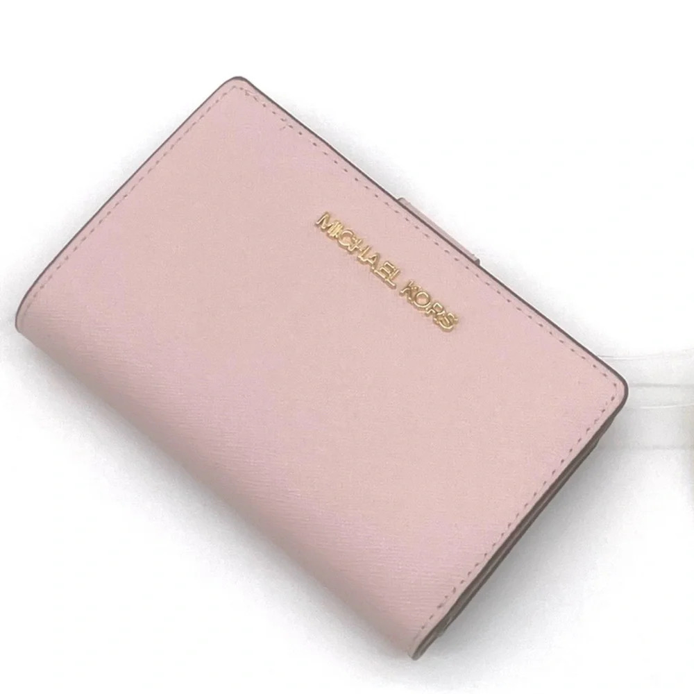 Michael Kors Medium Bifold Zip Chain Wallet Powder Blush (NWT) - Picture 7 of 8